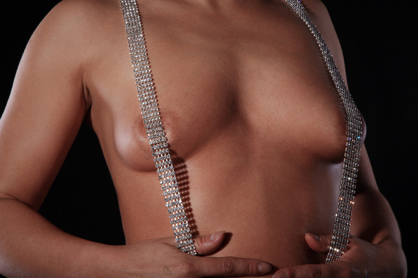 Naked female body with jewelry - Фото, зображення