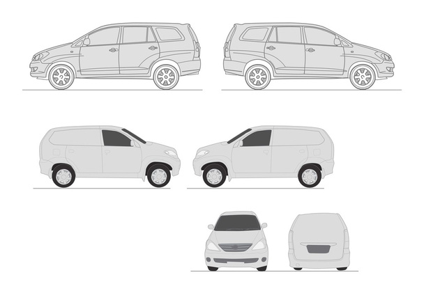 テンプレート車設計図 - ベクター画像
