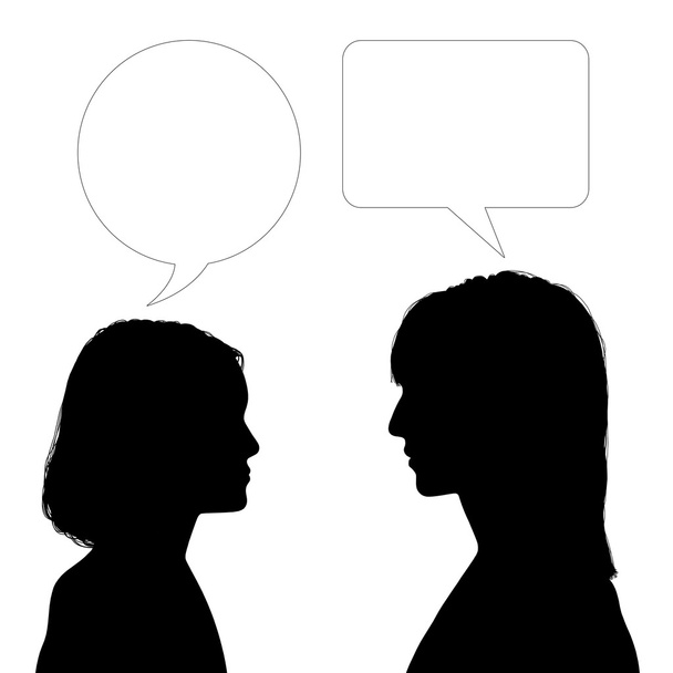 mãe e filha face a face diálogo
 - Foto, Imagem