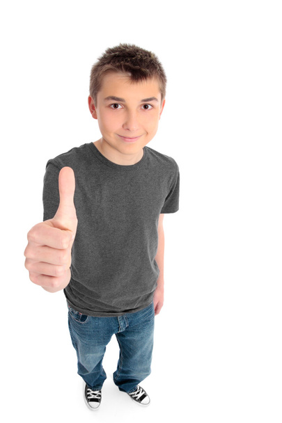 Мальчик показывает большой палец вверх
 - Фото, изображение