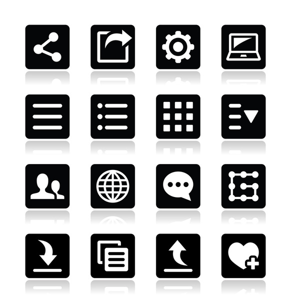 Menu settings tools icons set - Vector, Image