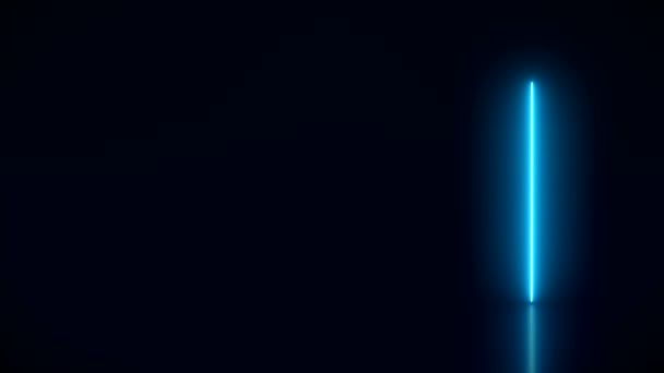 Video animación de líneas verticales de neón brillantes en azul sobre el suelo reflectante. - Fondo abstracto - espectáculo de láser
 - Imágenes, Vídeo