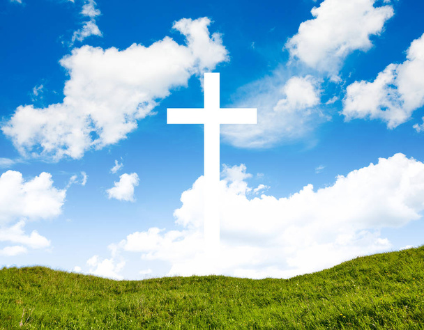 The Cross with bright sun and clouds - Foto, Imagen