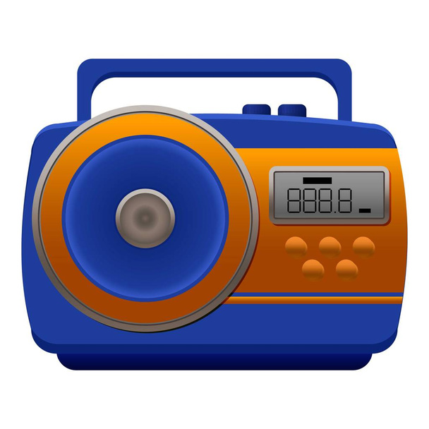 Fm digital radio icon, cartoon style - Vector, Imagen