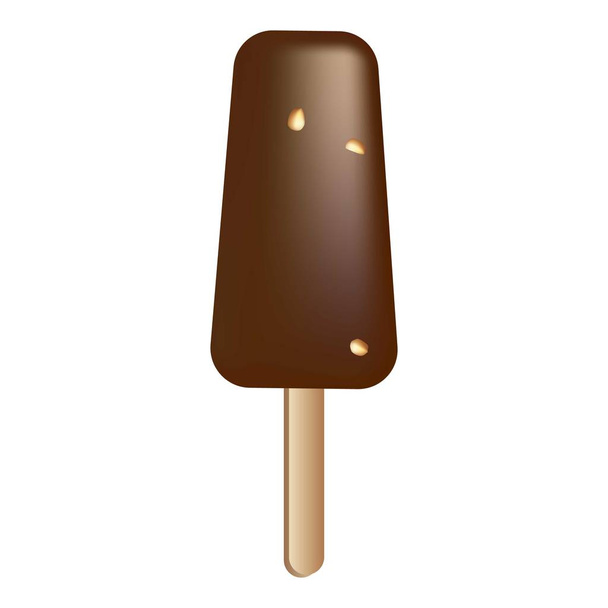 Black chocolate popsicle icon, cartoon style - Vektori, kuva