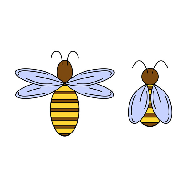 deux abeilles de dessin animé, icône vectorielle pour le design et le web
 - Vecteur, image