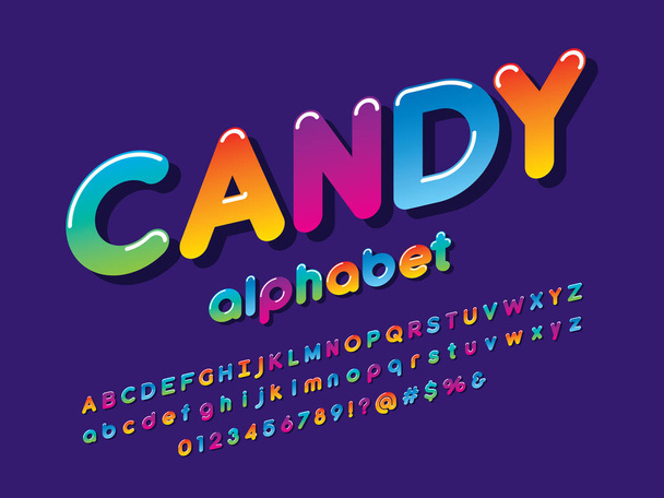 Colorful stylized kids alphabet design - Vector, Imagen