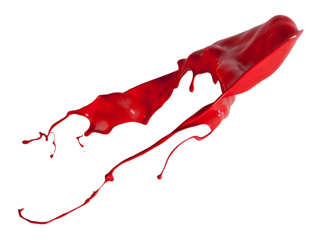 splashes of red paint isolated on white background - Фото, зображення