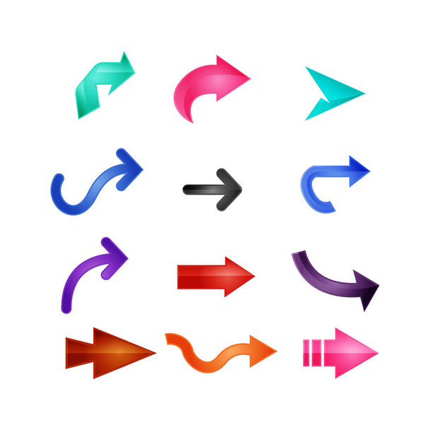 Värillinen nuoli logo asettaa vektori
 - Vektori, kuva