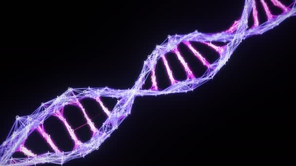 Izolált bináris digitális plexus DNS molekula strand loop rózsaszín lila Ibolya alfa - Felvétel, videó