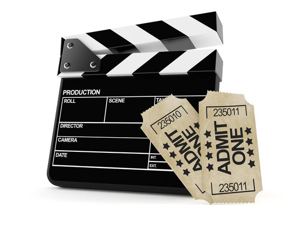 Clapboard with tickets - Photo, Image
