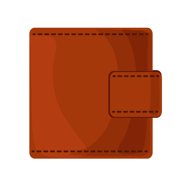 Brown wallet with clasp - Vector, Image