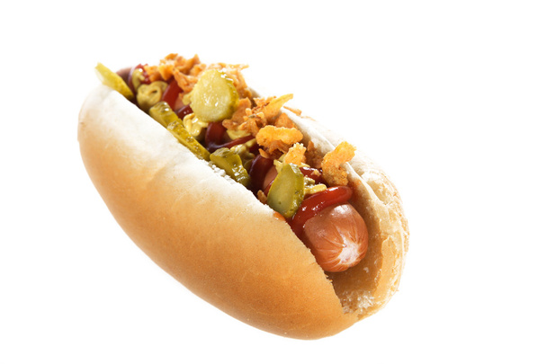 Hot dog on a white background - Foto, imagen