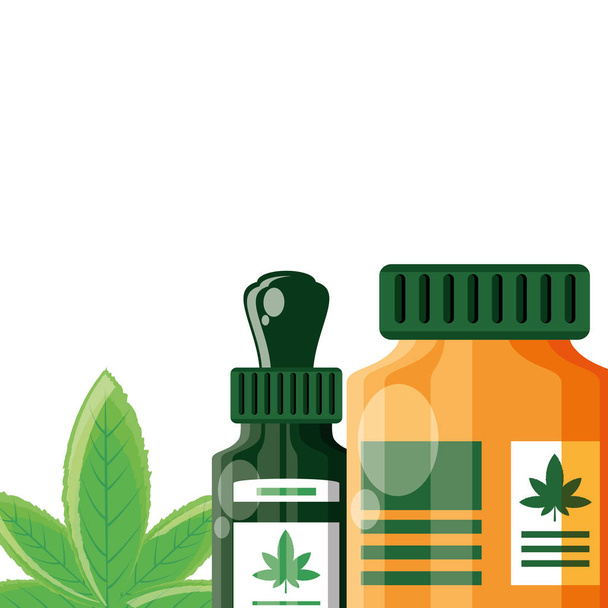 cannabis bottle product dropper icon - Vector, Image