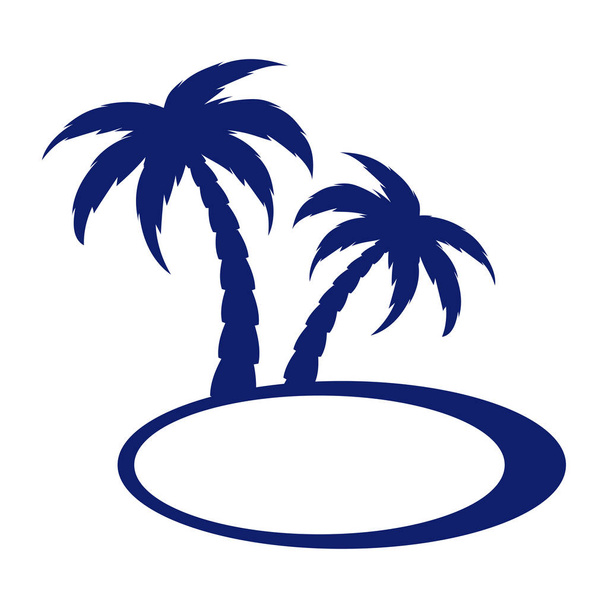 Silhouet van palmbomen op het eiland - Vector, afbeelding