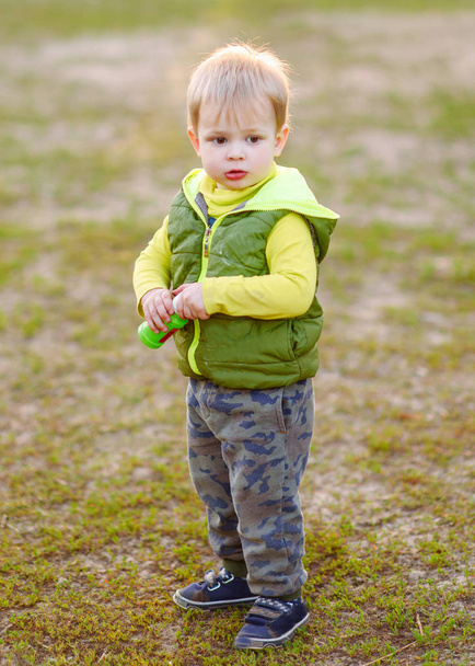 portrait of little BOY outdoors in summer - Zdjęcie, obraz