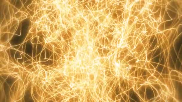 Cadenas de oro de cámara lenta abstractas Ondeando / 4k video de un fondo de tecnología abstracta con cuerdas y líneas doradas de cámara lenta ondeando
 - Metraje, vídeo