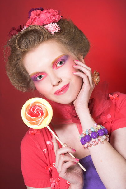 Girl with lollipop - Photo, Image