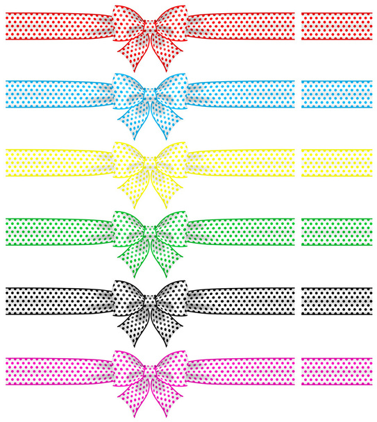Festive bows with ribbons - Vector, Image