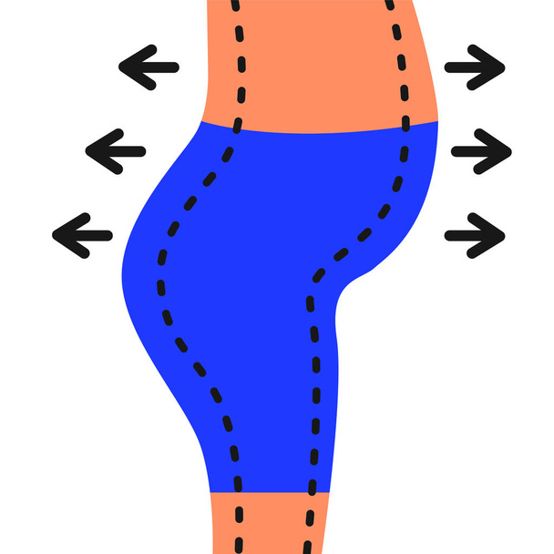 Liposuction of hips and thighs. - Vector, Image