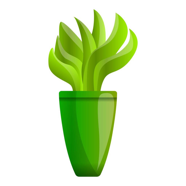 Aloe plant pot icon, cartoon style - Vektor, Bild