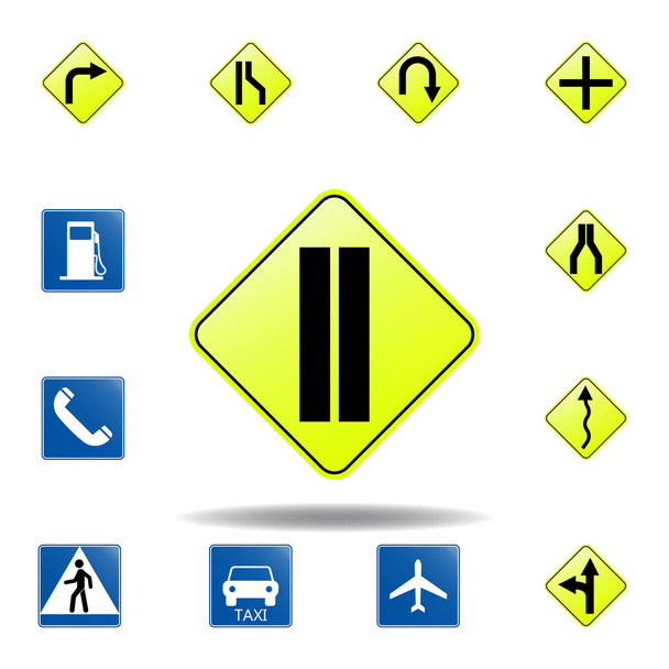ícone sólido dubl. conjunto de sinais de estrada ícone para o conceito móvel e aplicativos da web. ícone sólido dubl colorido pode ser usado para web e celular
 - Vetor, Imagem
