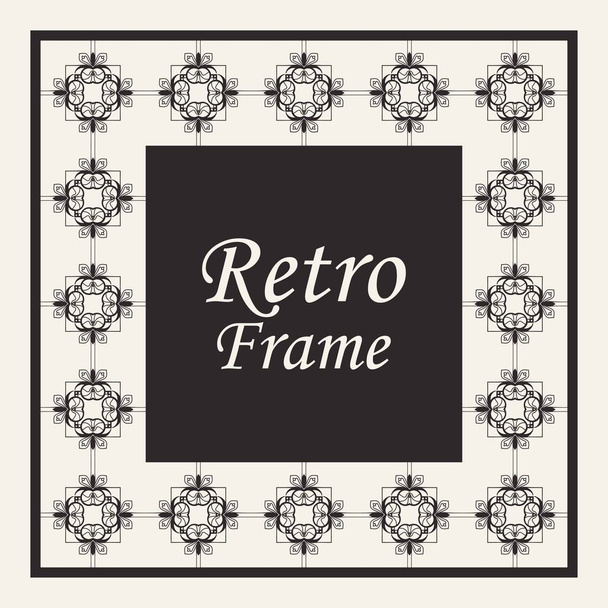 Decorative frame and border in rectangle proportions. Retro vintage ornamental modern art deco luxury element for design. - Vector, Image
