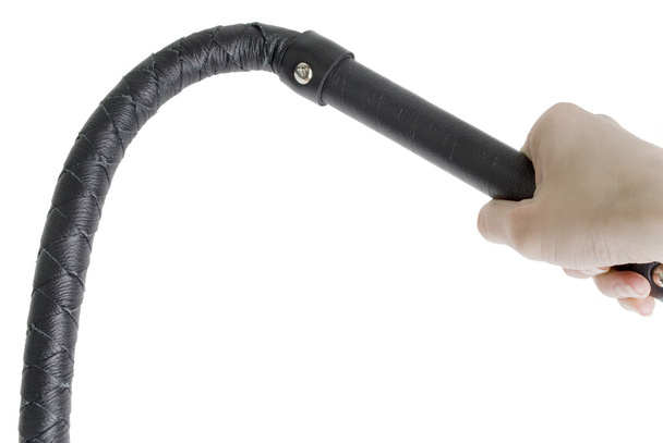 Musta Single Tail Whip kädessä
 - Valokuva, kuva