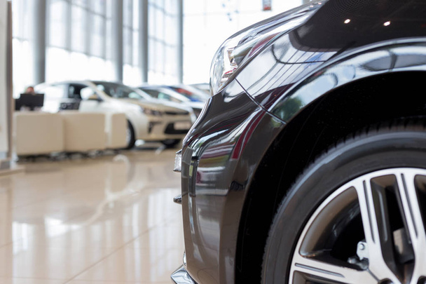 New cars at dealer showroom. For use as a background. - 写真・画像