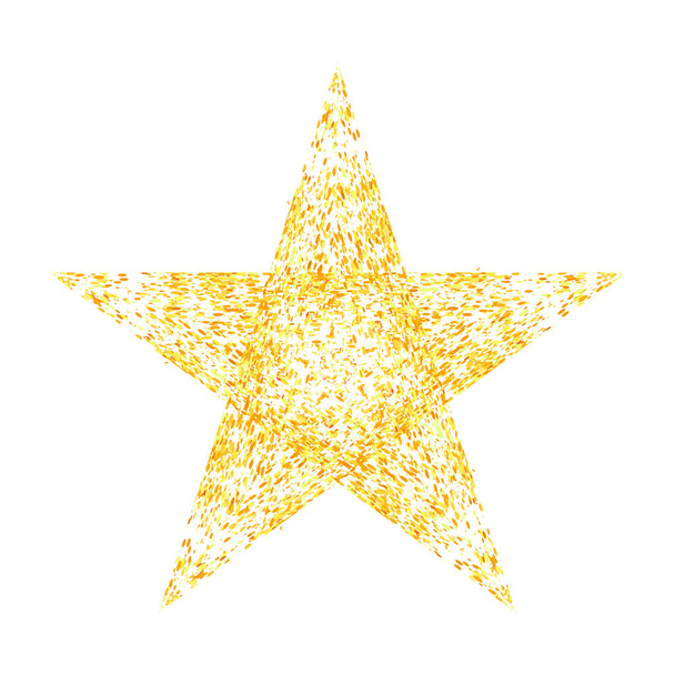 Goldstern isoliert auf weißem Hintergrund. gelbes Sternenmuster - Vektor, Bild