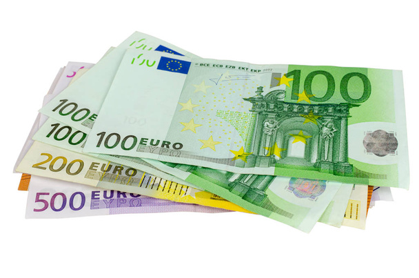 Bos van EUR bankbiljetten - Foto, afbeelding