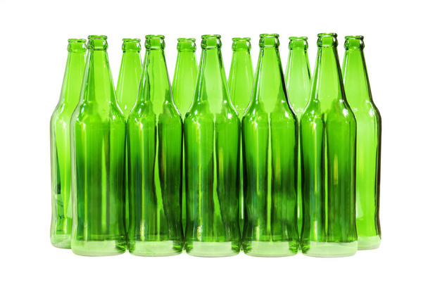 Flaschen mit grüner Farbe isoliert - Foto, Bild