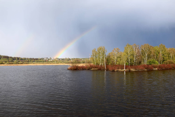 Rainbow over Volga river - Фото, изображение