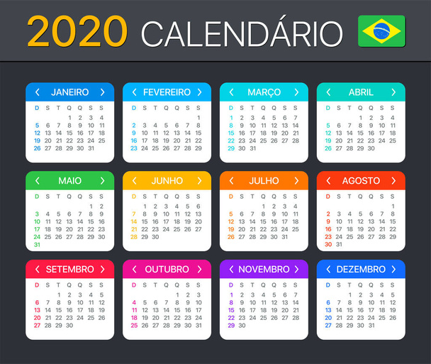 2020 Calendar - vector illustration - Vector, Image