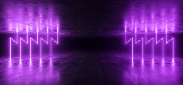 Rauch futuristische Neonlichter Laser violett lila glühend modern  - Foto, Bild