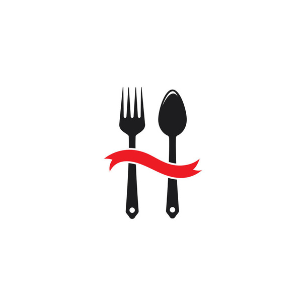 horquilla y cuchara logotipo plantilla vector icono ilustración
 - Vector, imagen