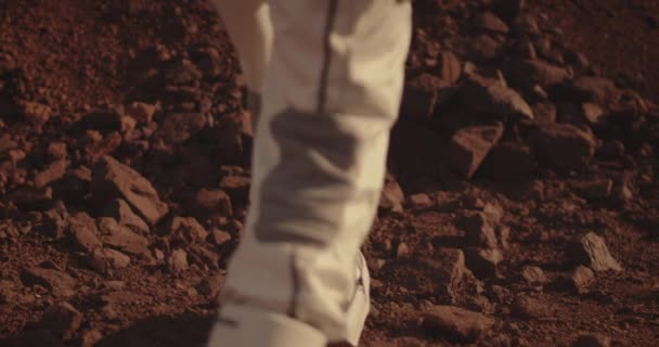 Astronaut examining rock on Mars - Footage, Video