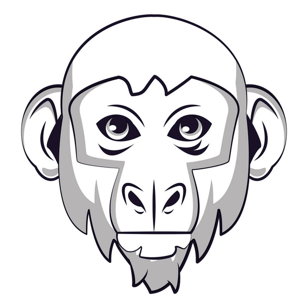 Μαϊμού πρόσωπο δροσερό σκίτσο - Διάνυσμα, εικόνα