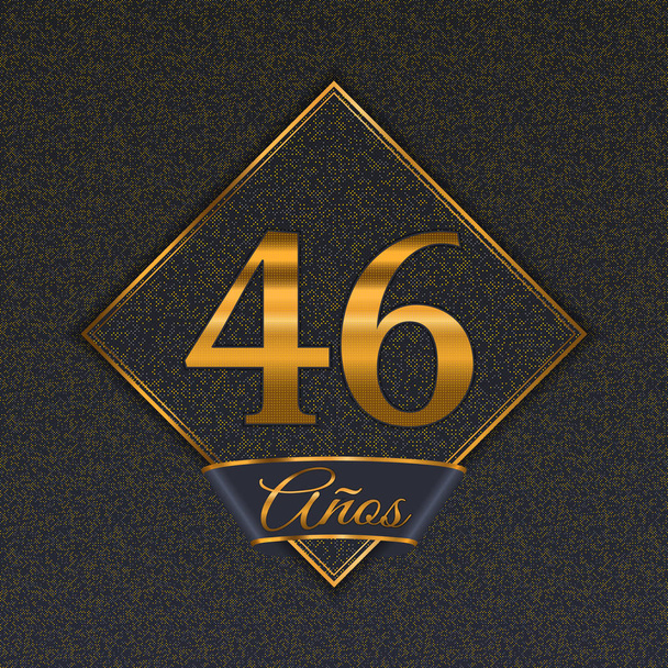 Spanish golden number 46 templates - Vector, Image