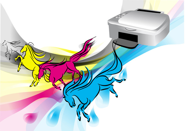 colors of printer - Vector, Image