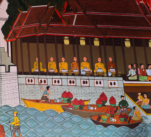 Mural de pintura tailandesa
 - Foto, Imagem