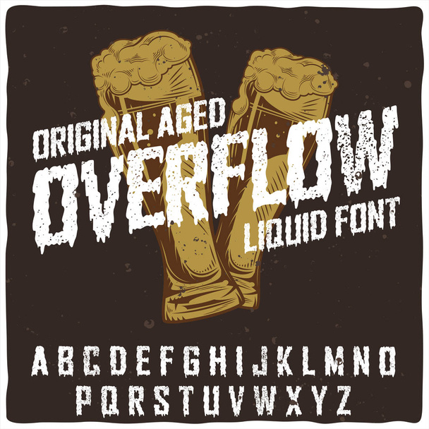 Original label typeface named "Overflow".  - Vector, Image