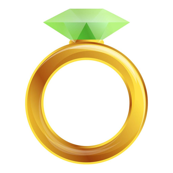 Diamond ring icon, cartoon style - Vector, Image