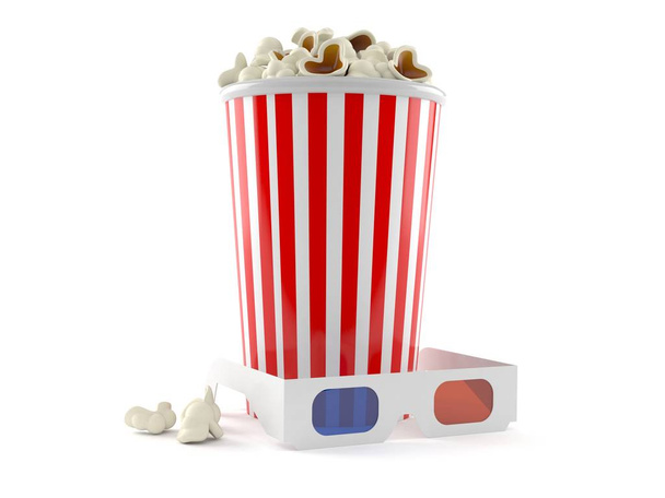 Popcorn with 3d glasses - Photo, Image