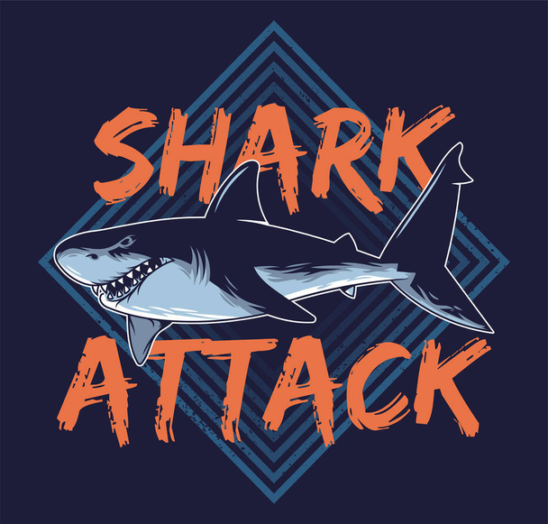 Велика розлючена голодна небезпечна абстрактна акула
 - Вектор, зображення