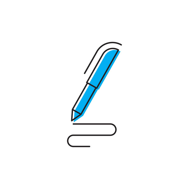 Kalem, beyaz arka plan üzerinde izole vektör simgesi yazın - Vektör, Görsel