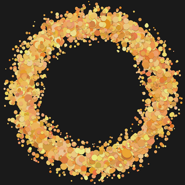 Blank abstract sprinkled confetti wreath background template - Vektör, Görsel