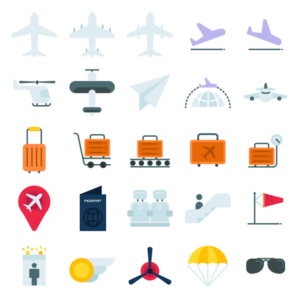 Luchtvaart icons pack - Vector, afbeelding