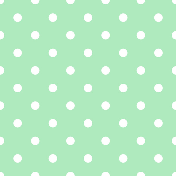 Biała polka dot bez szwu wzór na jasnym zielonym tle,  - Zdjęcie, obraz