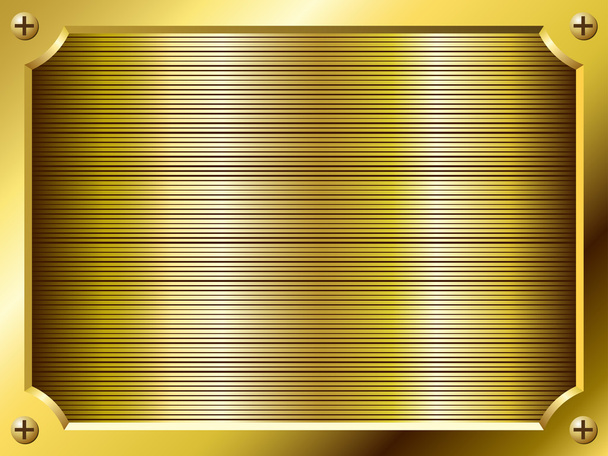 Blank golden plate vector background. - Vetor, Imagem